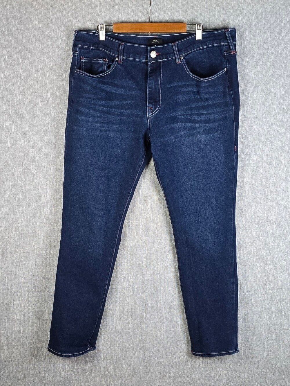 True Religion Rocco relaxed Skinny Dark Blue Tapered Leg Jeans Mens 40×32